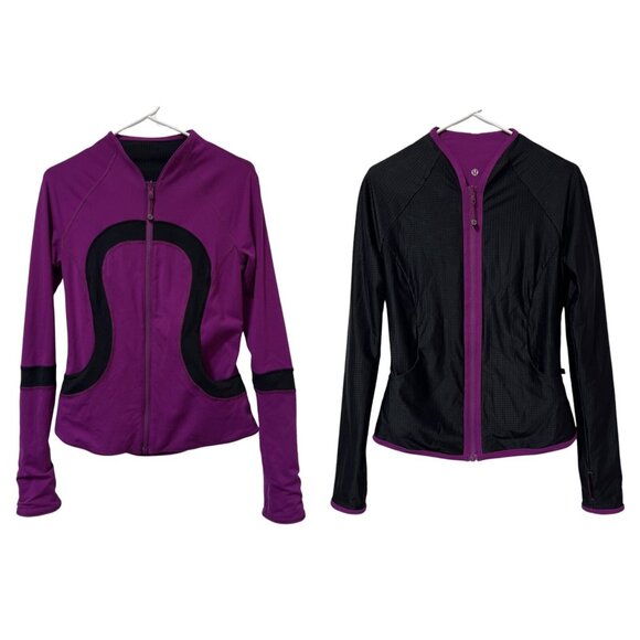 Lululemon Jackets & Blazers - Lululemon Women’s Reversible Jacket 6 Find Your Bliss Black Purple Regal Plum
